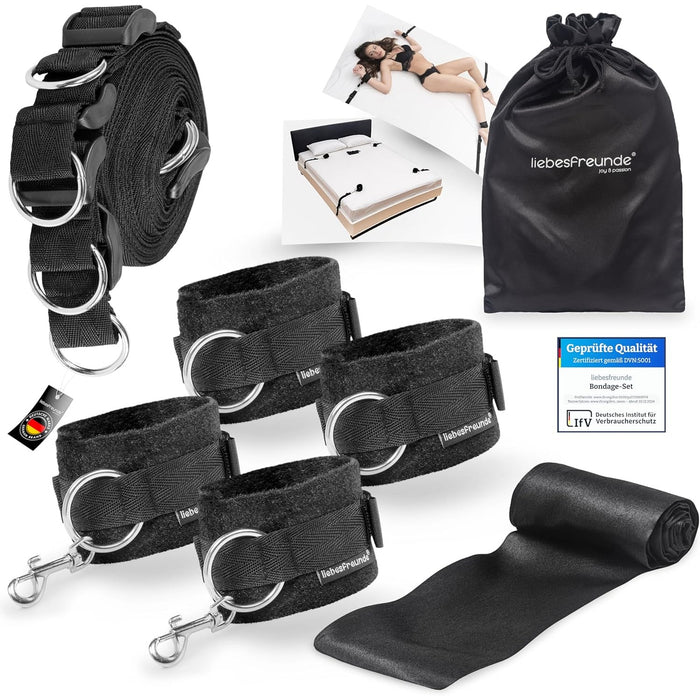 Bondage-набор с сильной присоской, наручниками и маской для пар