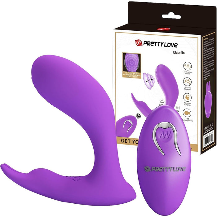 Idabelle pārnēsājamais vibrators ar tālvadību un 12 vibrācijas režīmiem, violetā krāsā