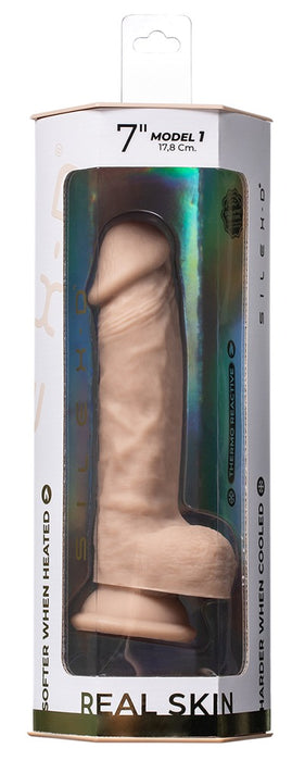 7" Modelis 1 Real Skin – reālistisks dildo ar spēcīgu piesūcekni un elastīgu dizainu