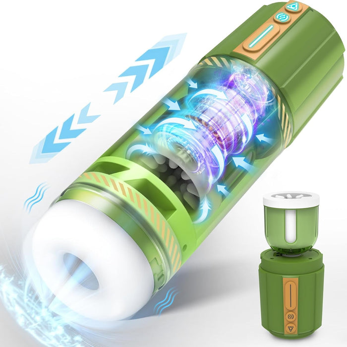 Elektriskais masturbators ar 8 rotējošām un vibrācijas funkcijām vīriešiem