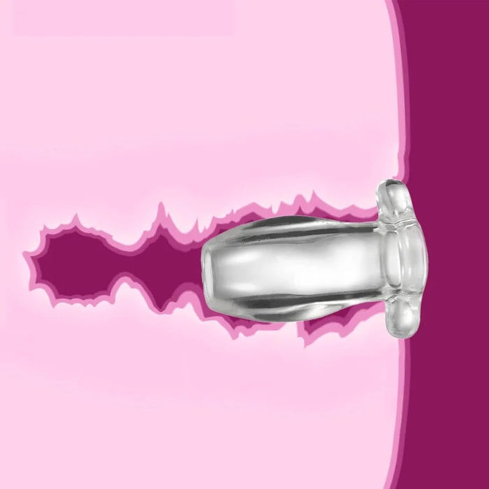 TPE прозрачный полый анальный плаг с сильной присоской, M/L размеры