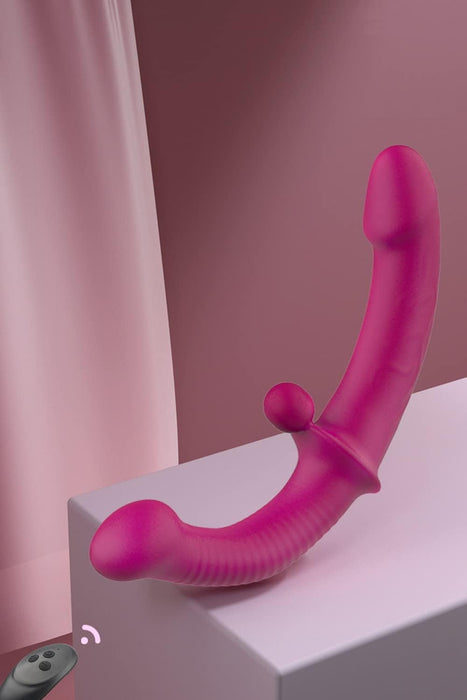 Divpusīgs silikona dildos ar 10 vibrācijas režīmiem un bezvadu tālvadību