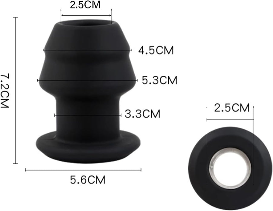 Analais dilatators no šķidrā silikona ar pārnēsājamu sūcēju – liels tukšs anālais plugs
