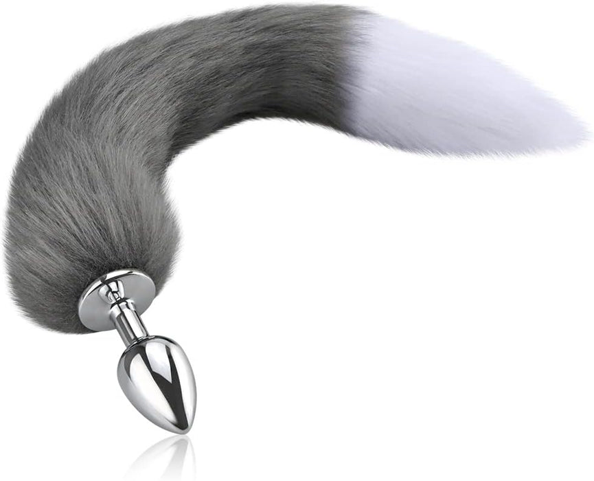 Anālais plug ar lapsas asti no nerūsējošā tērauda - maigs un gluds