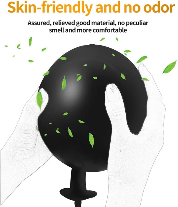 Надувная анальная пробка с сильной присоской из силикона – регулируемый XXL аксессуар