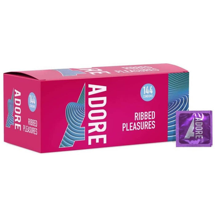 Adore Ribbed Pleasure stimulējoši prezervatīvi 1 gab.