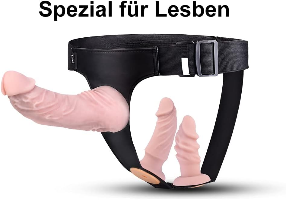 Страпон с четырьмя силиконовыми дилдо и регулируемым ремнем с сильной присоской