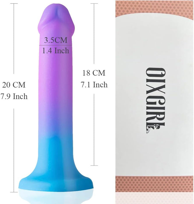 20 cm Reālistisks Dildo no Šķidrā Silikona ar Spēcīgu Piesūcekni