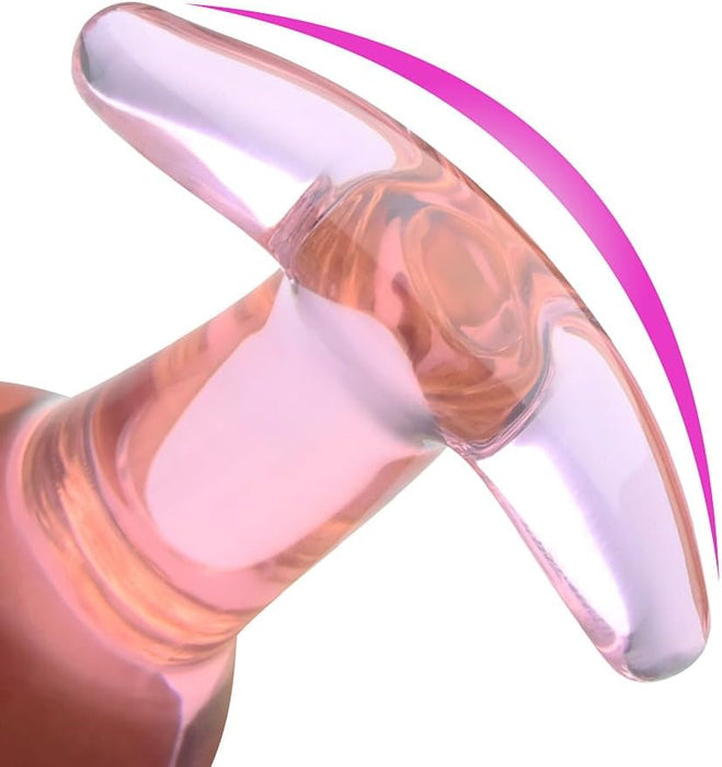 Элегантный набор из 3 стеклянных анальных пробок разного размера с сильной присоской