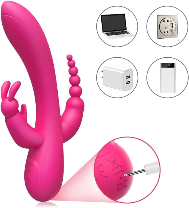 Силиконовый вибратор Rabbit с 12 режимами для клитора и точки G с сильной присоской