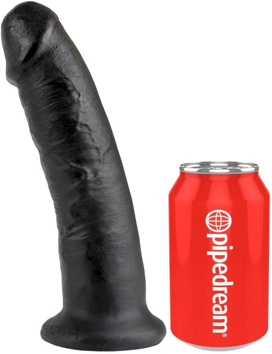 King Cock 22,9 cm melns reālistisks dildo ar spēcīgu piesūcekni