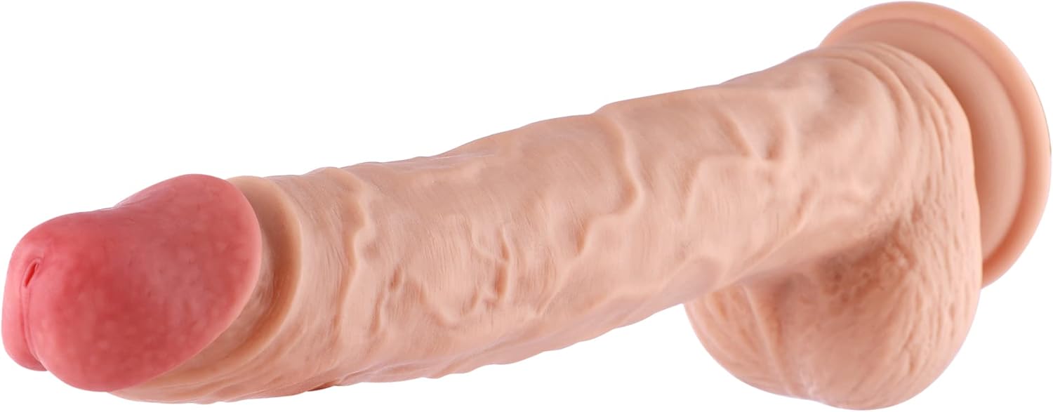 Realistiski TPE dildo antgalji ar 3XLR pieslēgvietām un lodītēm