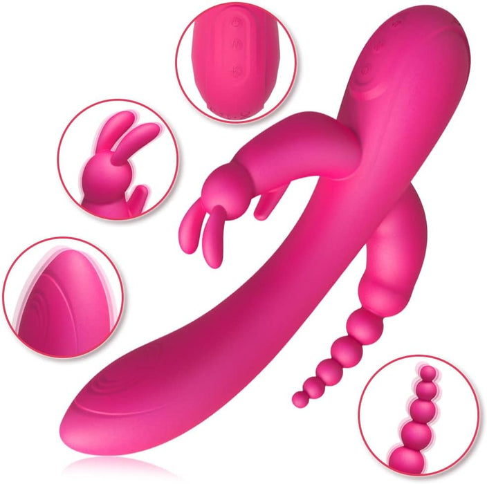 Силиконовый вибратор Rabbit с 12 режимами для клитора и точки G с сильной присоской