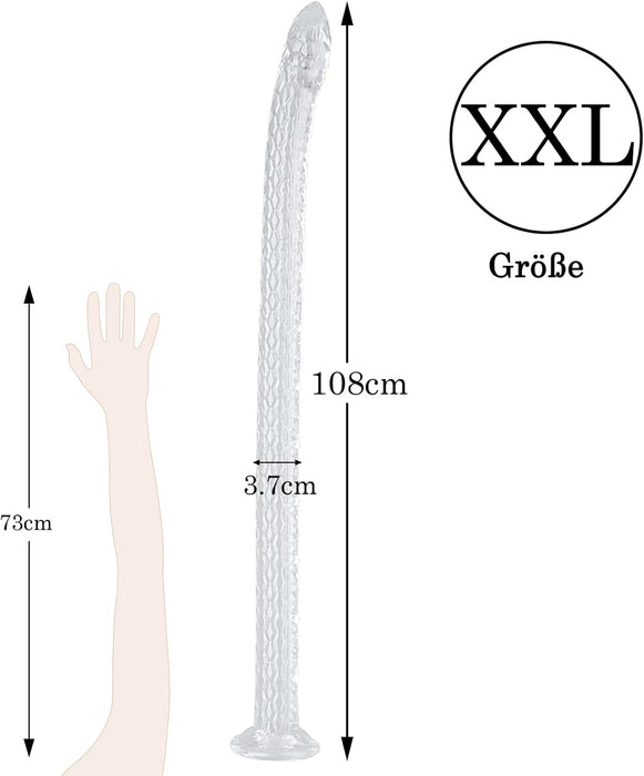 Реалистичный дилдо длиной 106 см с сильной присоской и текстурой кожи змеи