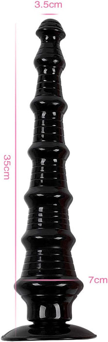 Реалистичный вибромассажер с сильной присоской и эргономичным изгибом