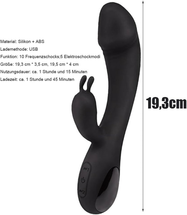 2-in-1 vibrators sievietēm ar 10 režīmiem un elektrostimulāciju