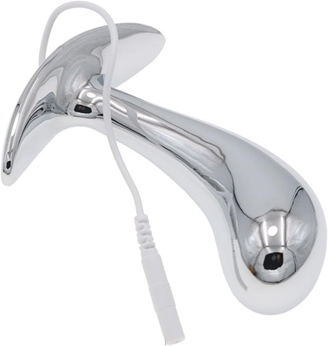 Elektriska Nerūsējošā Tērauda Anālais Plug ar 3 Izmēriem, Sudraba L