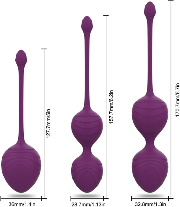 Liebeskugeln 3er Set – drošas silikona bumbiņas iegurņa muskuļu trenēšanai