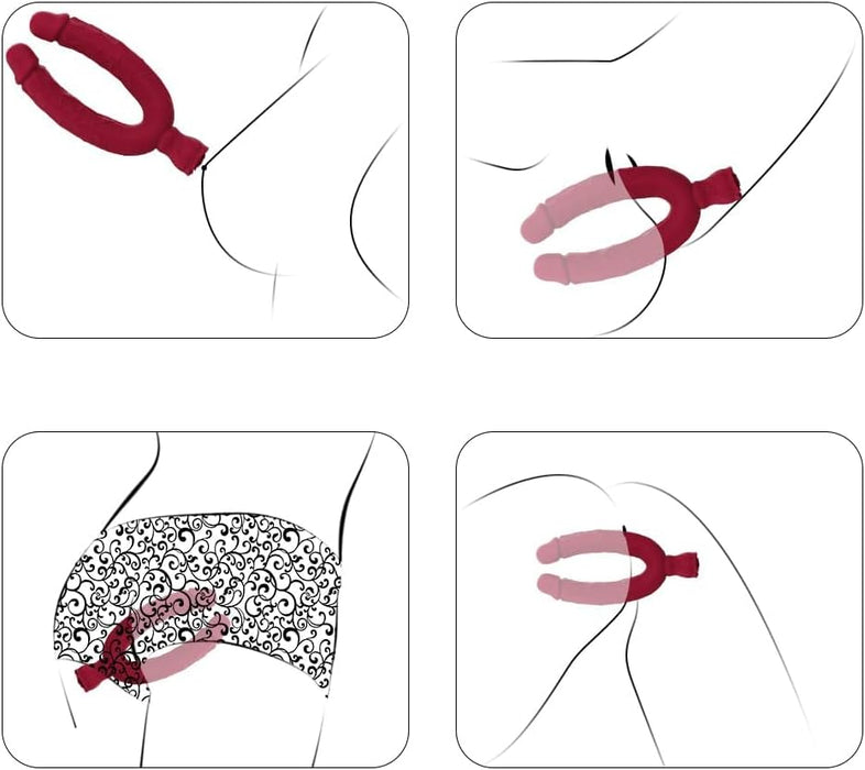 U-образный вибратор с сильной присоской, 10 режимов вибрации для женщин и пар