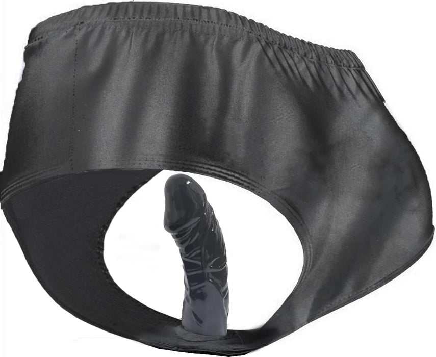 Vīriešu lakādas apakšbikses ar noņemamu analo dildo