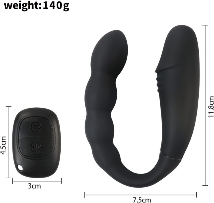 Двойной вибратор с 10 режимами вибрации и пультом управления с сильной присоской