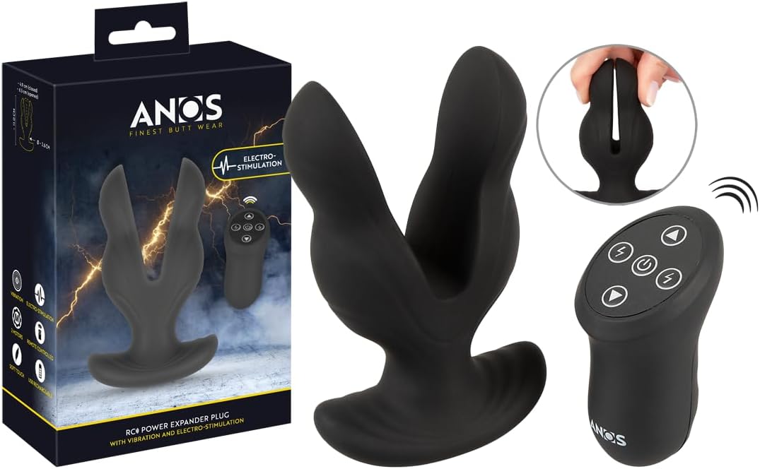 Elektriskais RC Power Expander divu zaru analais vibrators ar vibrāciju un E-Stim