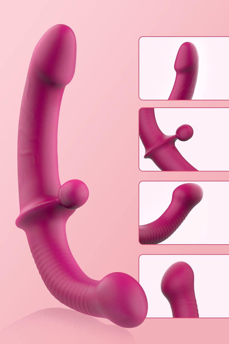 Divpusīgs silikona dildos ar 10 vibrācijas režīmiem un bezvadu tālvadību