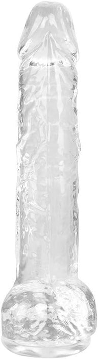 Прозрачный реалистичный дилдо с сильной присоской, гибкий, размер L, длина 19 см