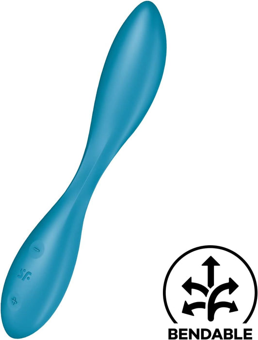 Гибкий G-точка вибратор с двумя мощными моторами и USB зарядкой, с сильной присоской