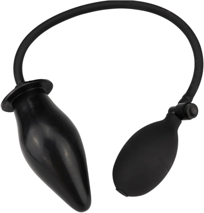 Надувная анальная пробка с вибрацией и помпой с сильной присоской