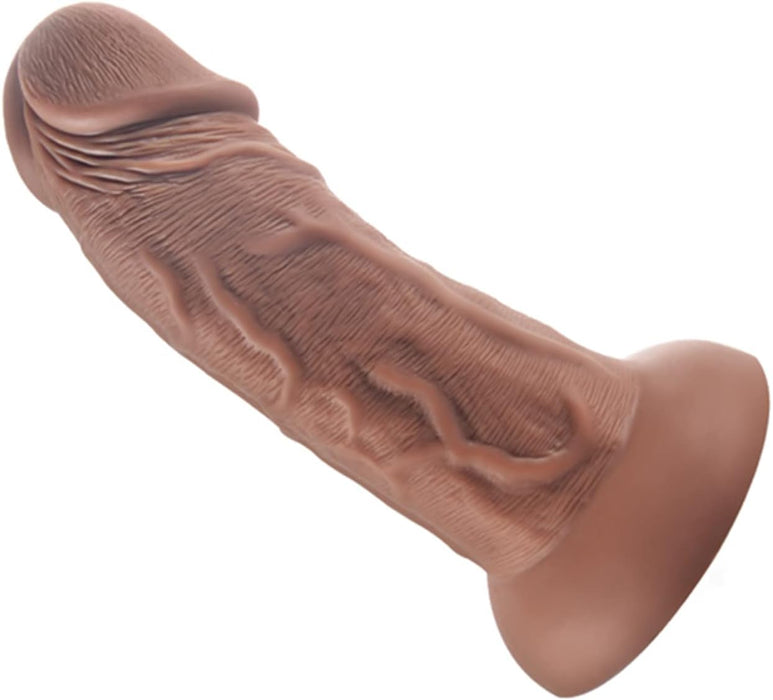 Реалистичный силиконовый дилдо 23,5 см с сильной присоской и толстым стволом