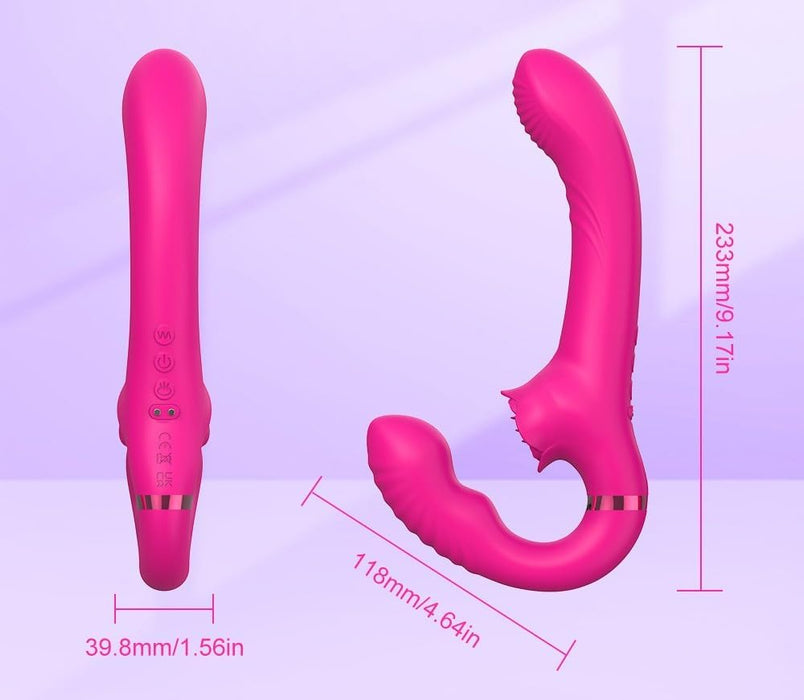 Dāmu Divkāršā Stimulācijas Vibrators ar Klitora Stimulatoru un Pulsāciju
