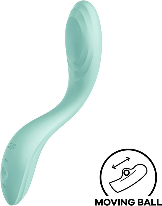 G-punkta vibrators „Rrrolling Pleasure“ 22 cm ar divām funkcijām, piparmētru krāsa