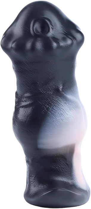 Черный реалистичный анальный плаг с сильной присоской из жидкого силикона (S)