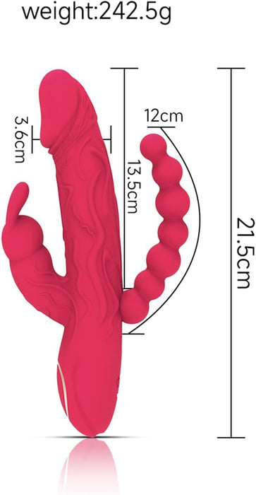 3-в-1 вибратор с сильной присоской, вибрацией и функцией толчков для женщин