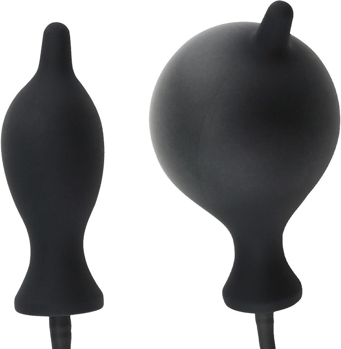 Надувная анальная пробка с вибрацией и сильной присоской для начинающих