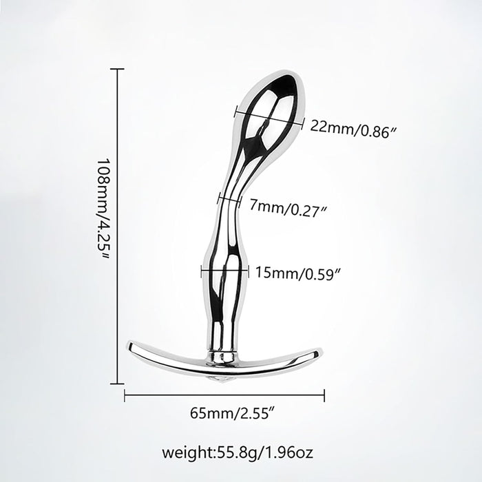 Аналплаг из нержавеющей стали с T-образной ручкой с сильной присоской для стимуляции