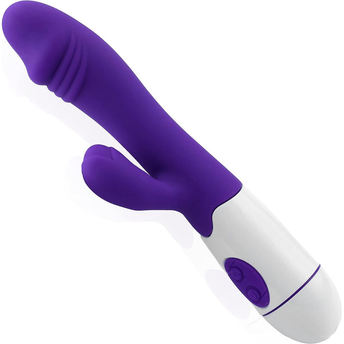 Вибратор с клиторной стимуляцией, 30 режимов, 19 см с сильной присоской