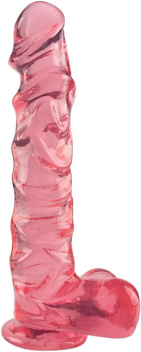 25,5 см реалистичный силиконовый фаллоимитатор с сильной присоской и прозрачным дизайном