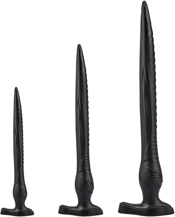 Длинная анальная пробка с сильной присоской и уникальной текстурой