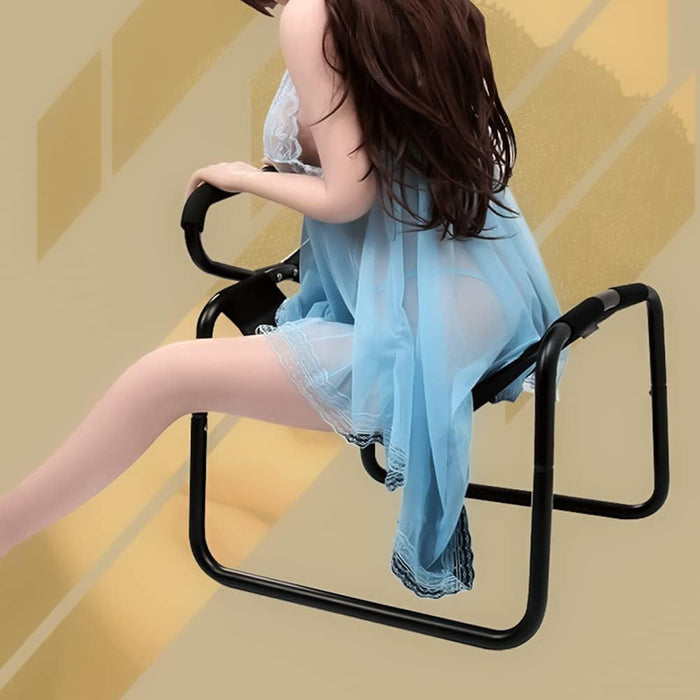 Ērts un universāls BDSM krēsls ar silikona dildo un rokturi