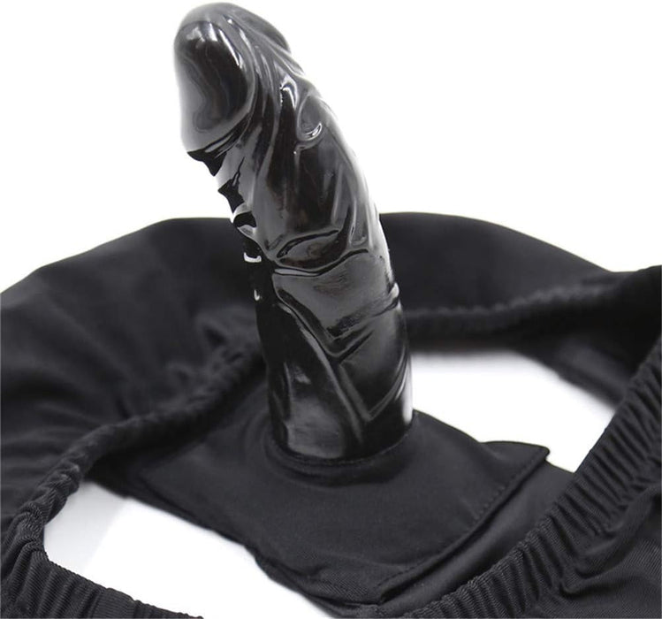Vīriešu lakādas apakšbikses ar noņemamu analo dildo