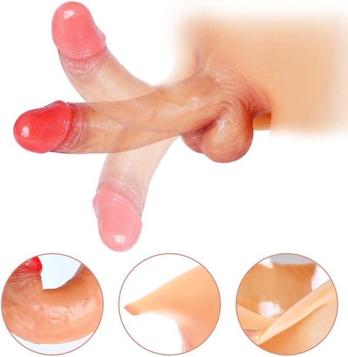 20 см Силиконовый Страпон с Реалистичным Фаллоимитатором для Пар и Лесбиянок