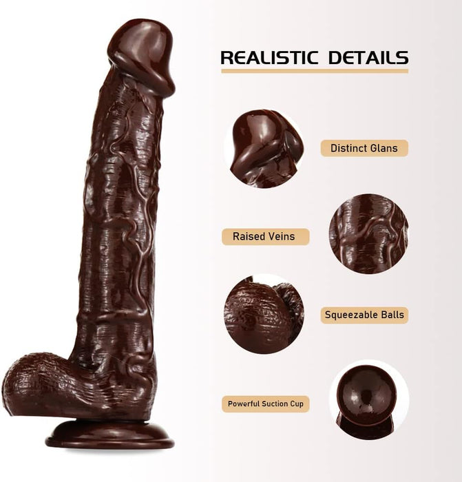 Reālistisks XXL Dildo 26x5cm ar Spēcīgu Piesūcekni un Dabisku Tekstūru