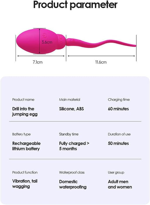Реалистичный вибратор дильдо в форме сперматозоида с 9 режимами вибрации и сильной присоской