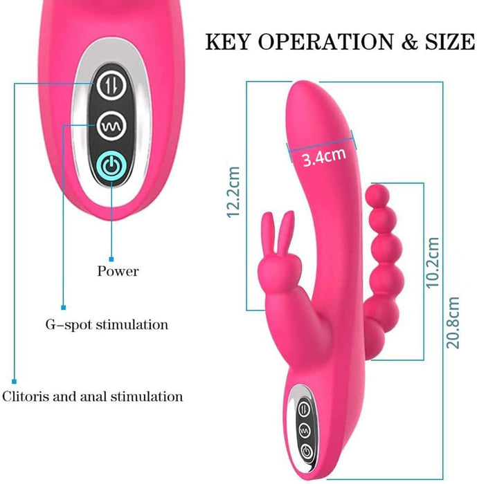 3-in-1 Trušu Vibrators ar 7 vibrācijas režīmiem un magnētisko uzlādi