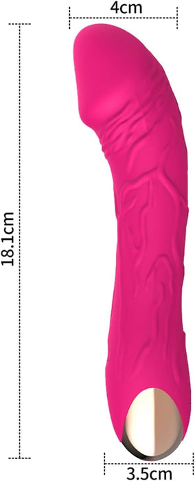 Вибратор-дилдо 2-в-1 с функцией толчков и с сильной присоской для женщин