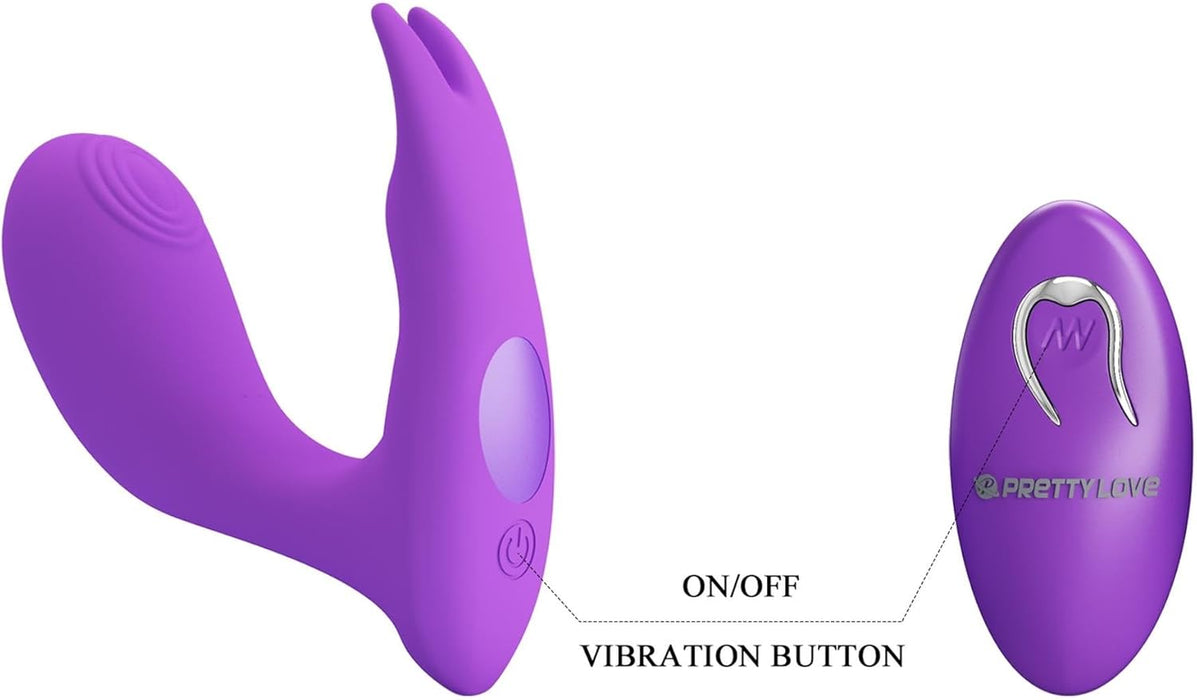 Idabelle pārnēsājamais vibrators ar tālvadību un 12 vibrācijas režīmiem, violetā krāsā