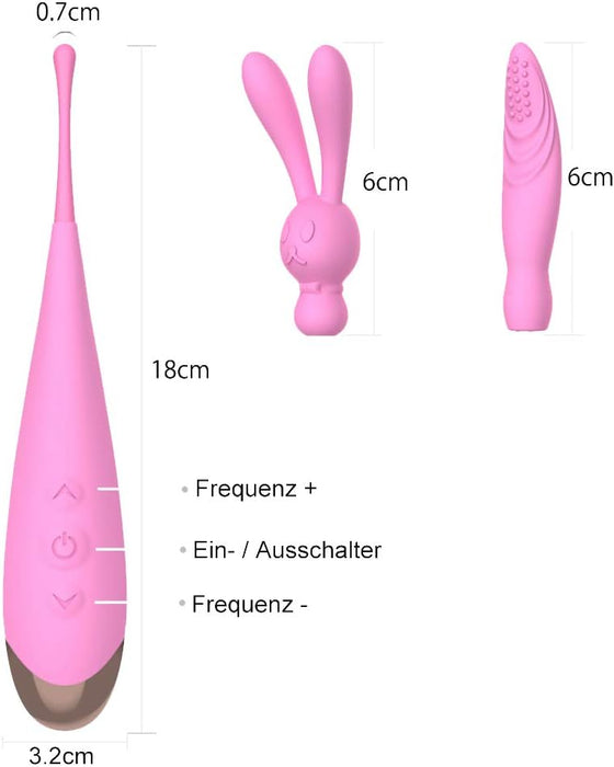 Klusi un jaudīga silikona vibrators ar 3 maināmām galvām sievietēm