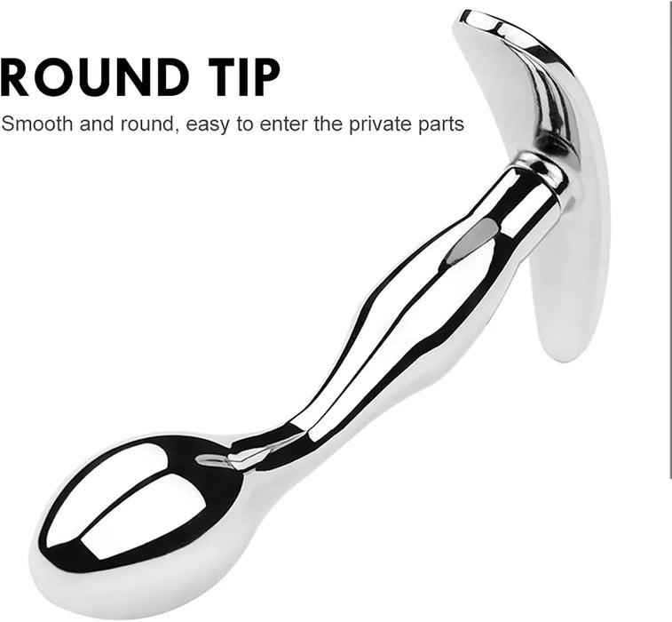 Аналплаг из нержавеющей стали с T-образной ручкой с сильной присоской для стимуляции